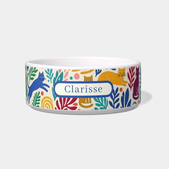 Kom met katten in Matisse-stijl gepersonaliseerde  (Voorkant)