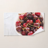 kom met kersen handdoek (Handdoek)