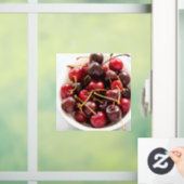 kom met kersen raamsticker (Huis)