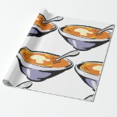Kom met lepel tomatensoepkom cadeaupapier (Uitgerold)