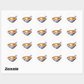 Kom met lepel tomatensoepkom ronde sticker (Vel)