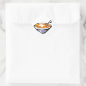 Kom met lepel tomatensoepkom ronde sticker (Tas)