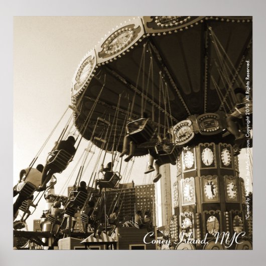 "Kom met me mee" Coney Island, NYC Poster (Voorkant)