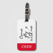 "Kom met me vliegen" Bagagelabel voor luchtvaartpe (Voorkant (verticaal))