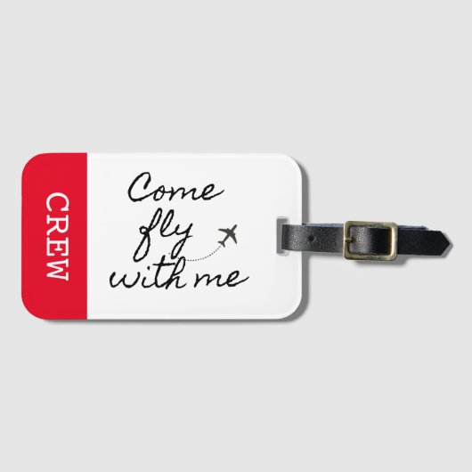 "Kom met me vliegen" Bagagelabel voor luchtvaartpe (Voorkant (horizontaal))
