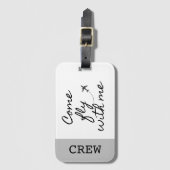 "Kom met me vliegen" Bagagelabel voor luchtvaartpe (Voorkant (verticaal))