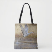 Kom met me vliegen Sandhill Crane Tote Bag (Voorkant)