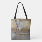Kom met me vliegen Sandhill Crane Tote Bag (Achterkant)