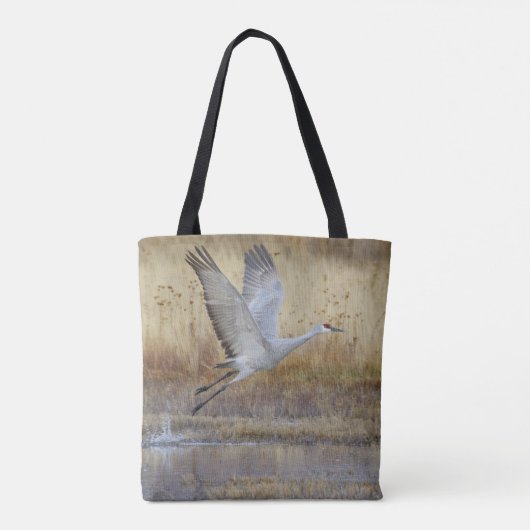 Kom met me vliegen Sandhill Crane Tote Bag (Achterkant)