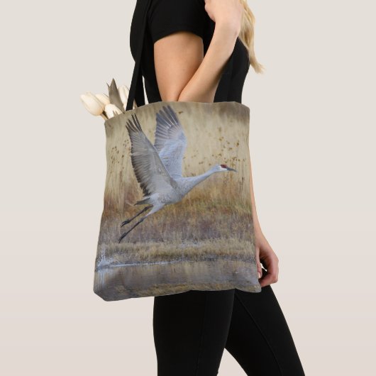Kom met me vliegen Sandhill Crane Tote Bag (Dichtbij)