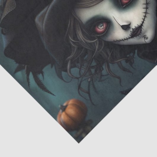 Kom met me vrouw vogelverschrikker ontkoppelpapier tissuepapier (Detail)