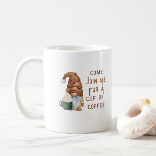Kom met mij mee voor een kopje koffie op een mok