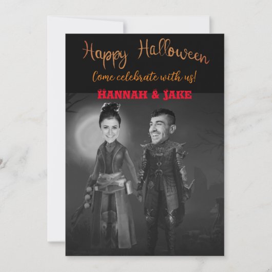 Kom met ons Halloween vieren Kaart (Voorkant)