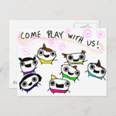 "Kom met ons spelen" Briefkaart (Voorkant / Achterkant)