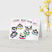 "Kom met ons spelen" Kaart (Gele Bloem)