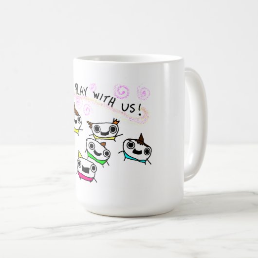 "Kom met ons spelen" Koffiemok (Voorkant rechts)