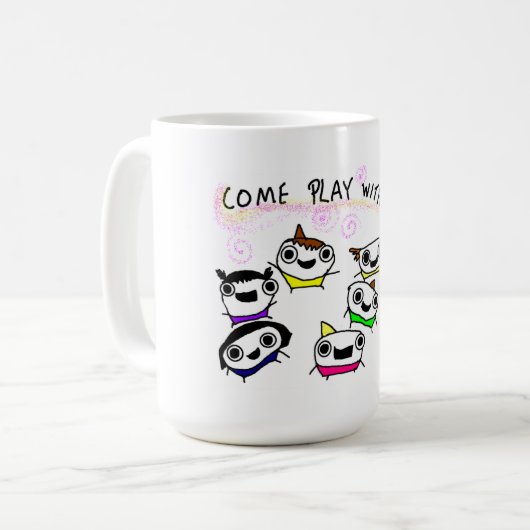 "Kom met ons spelen" Koffiemok (Voorkant links)