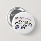 "Kom met ons spelen" Ronde Button 5,7 Cm (Voorkant /achterkant)