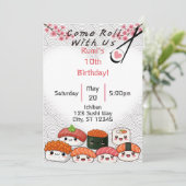 Kom met ons Sushi verjaardag Kaart (Staand voorkant)