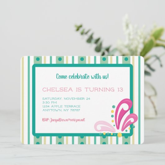 Kom met ons Uitnodiging vieren (Staand voorkant)