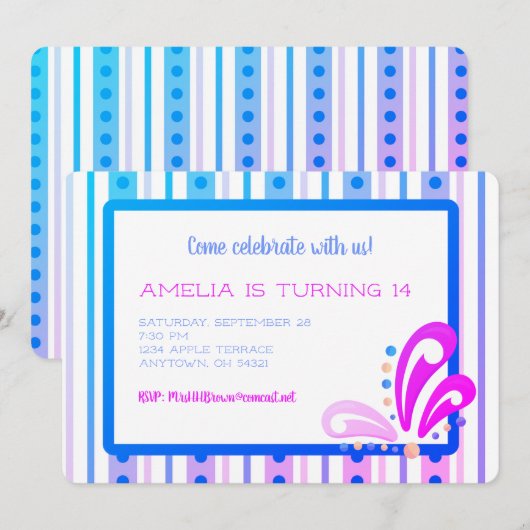 Kom met ons Uitnodiging vieren (Voorkant / Achterkant)