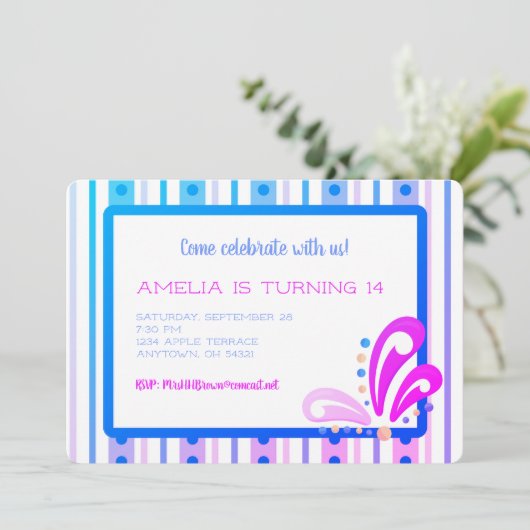 Kom met ons Uitnodiging vieren (Staand voorkant)