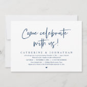 Kom met ons vieren, bruiloft Elopement Brunch Kaart (Voorkant)