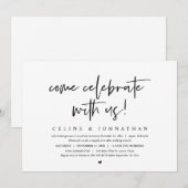 Kom met ons vieren, bruiloft Elopement Brunch Kaart (Voorkant / Achterkant)