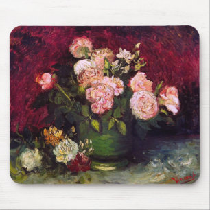 Kom met Pioenen & Roses Van Gogh Fine Art. Muismat