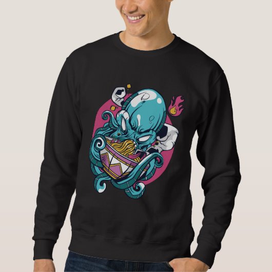 Kom met Ramen Eet Boze Octopus Trui (Voorkant)