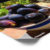 Kom met vijgenfruit op steen poster (Hoek)
