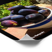 Kom met vijgenfruit op steen poster (Hoek)