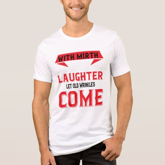 Kom met vrolijkheid en gelach Tri-Blend shirt (Voorkant)