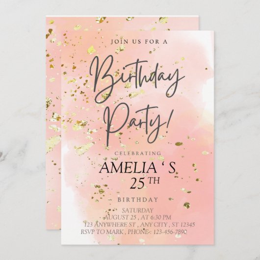 Kom mijn verjaardag vieren! kaart (Voorkant / Achterkant)