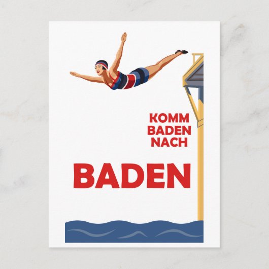 Kom naar Baden Baden Briefkaart (Voorkant)