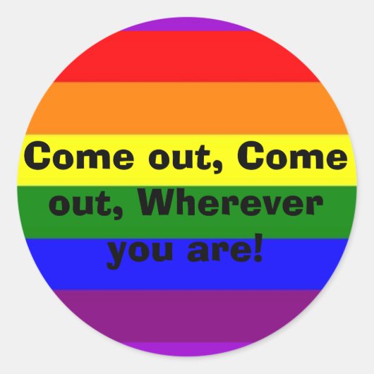 Kom naar buiten! ronde sticker (Voorkant)