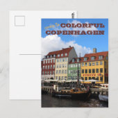 KOM NAAR COLORFUL Kopenhagen Denemarken Briefkaart (Voorkant / Achterkant)