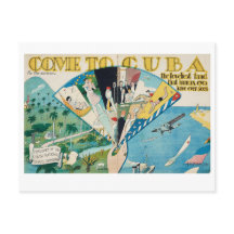 Kom naar Cuba stijl briefkaart