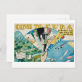 Kom naar Cuba  stijl briefkaart (Voorkant / Achterkant)