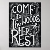 Kom naar de bossen want hier is rust - John Muir Poster (Voorkant)