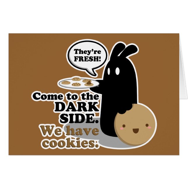 Kom naar de donkere kant.Card - zwart (Voorkant Horizontaal)