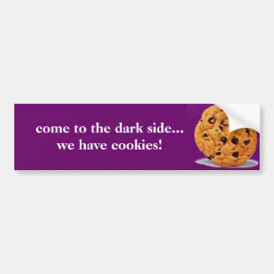 kom naar de donkere kant met koekjes en bumper sti bumpersticker