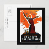 Kom naar de fabrieken briefkaart (Voorkant / Achterkant)