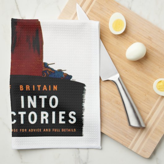 Kom naar de fabrieken theedoek (Quarter Fold)