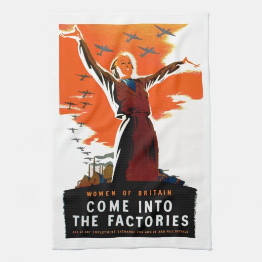 Kom naar de fabrieken theedoek (Verticaal)