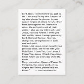 Kom naar de Kaart van het Jezus gebed Visitekaartje (Achterkant)