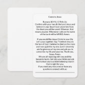 Kom naar de Kaart van Jezus Salvation Prayer (Voorkant / Achterkant)