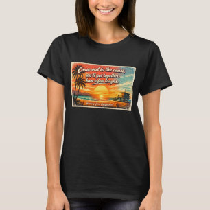 Kom naar de kust Dames Donkere T-Shirt