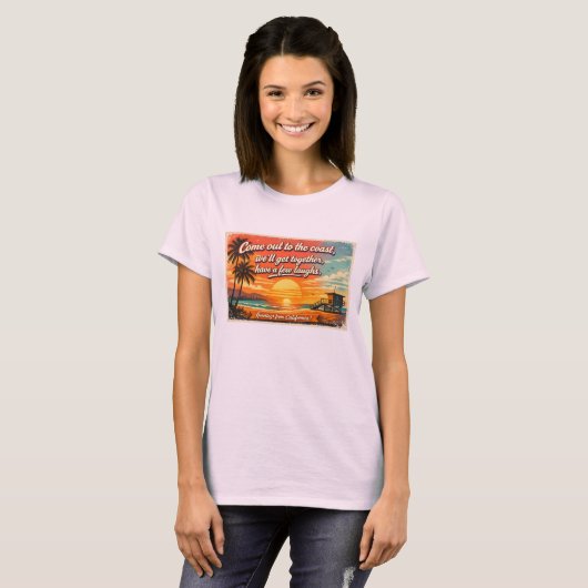 Kom naar de kust Dames T-shirt (Voorkant volledig)
