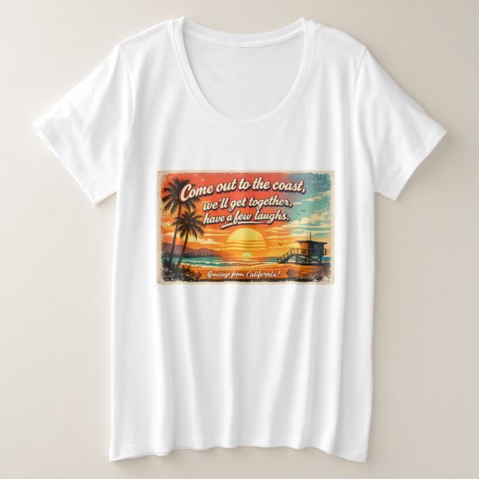 Kom naar de kust Dames T-Shirt in plusmaten (Design voorkant)
